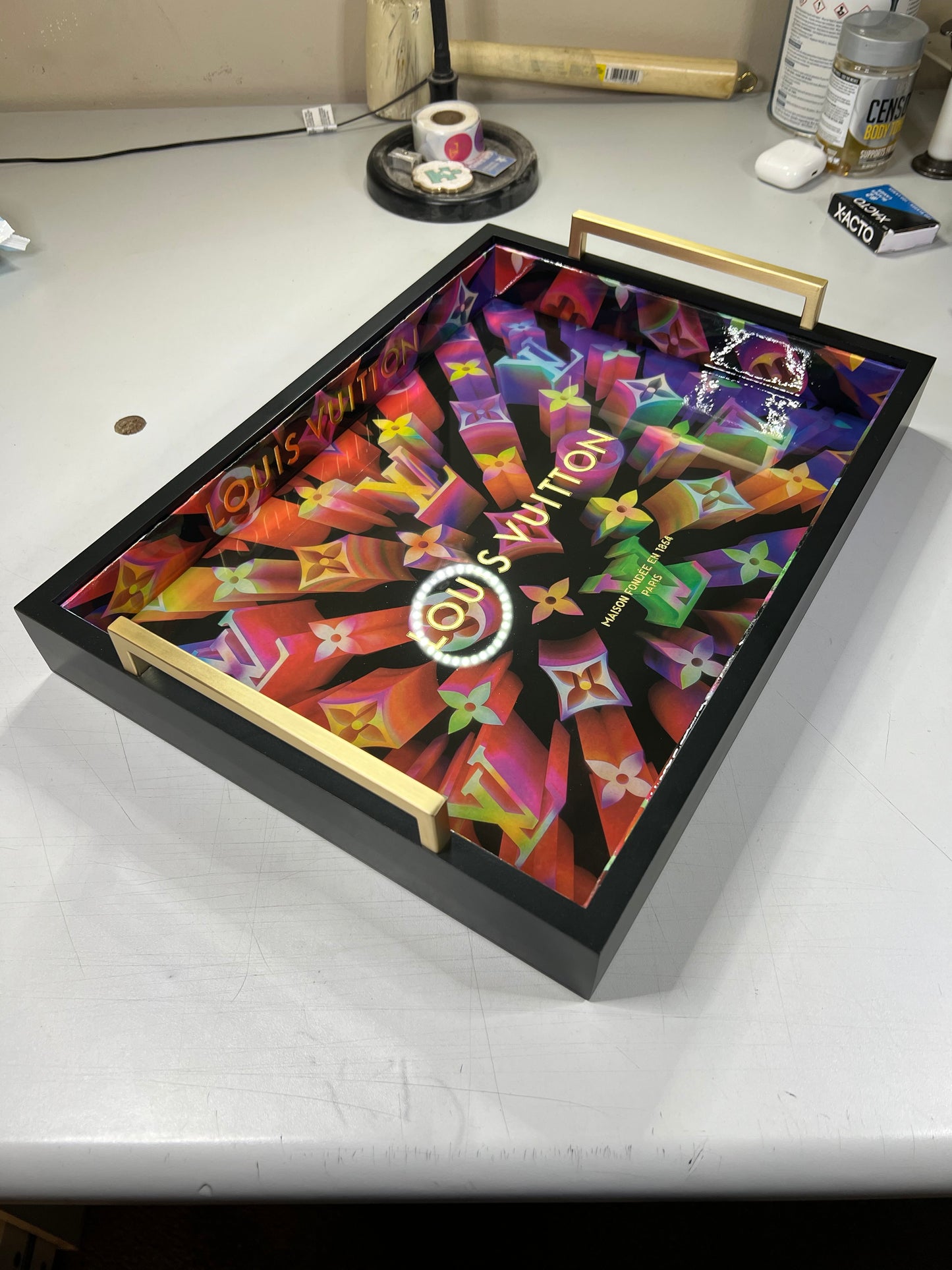 16.25” Tray w Metal Handles