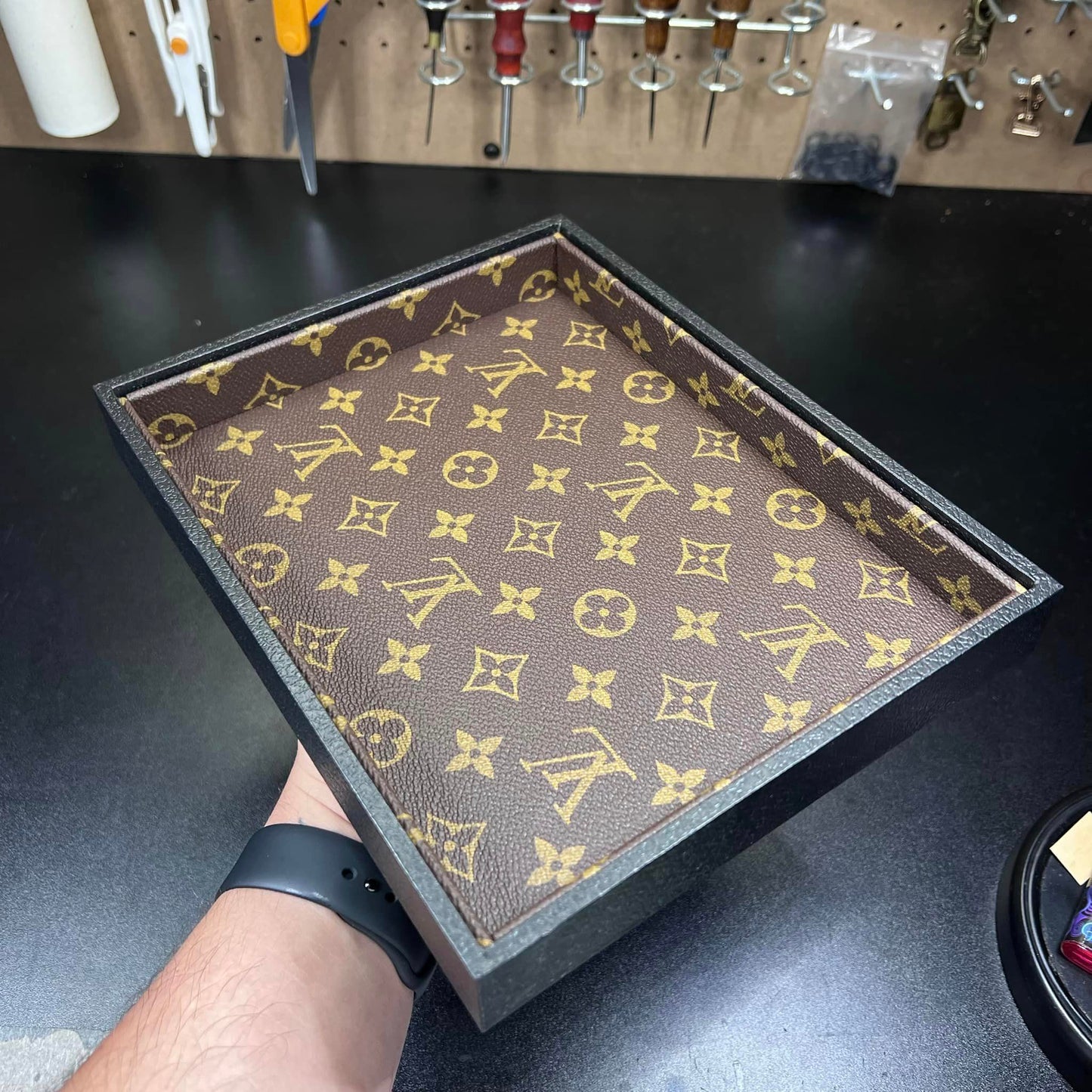 Valet Tray (Brown Monogram)