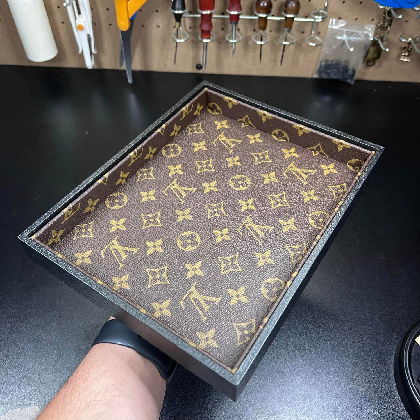 Valet Tray (Brown Monogram)