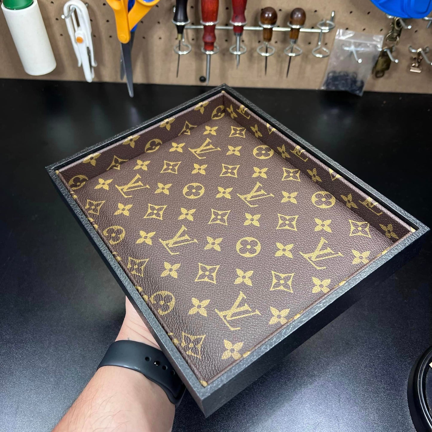 Valet Tray (Brown Monogram)