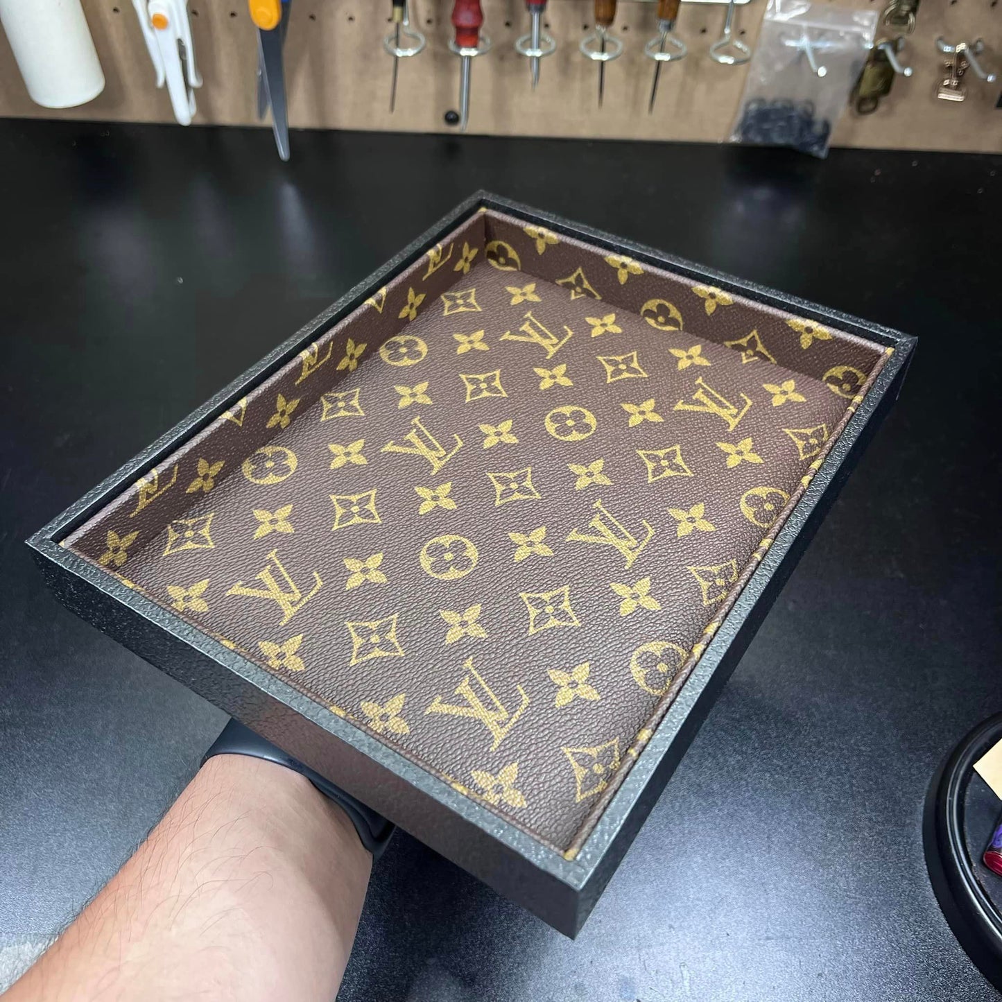 Valet Tray (Brown Monogram)