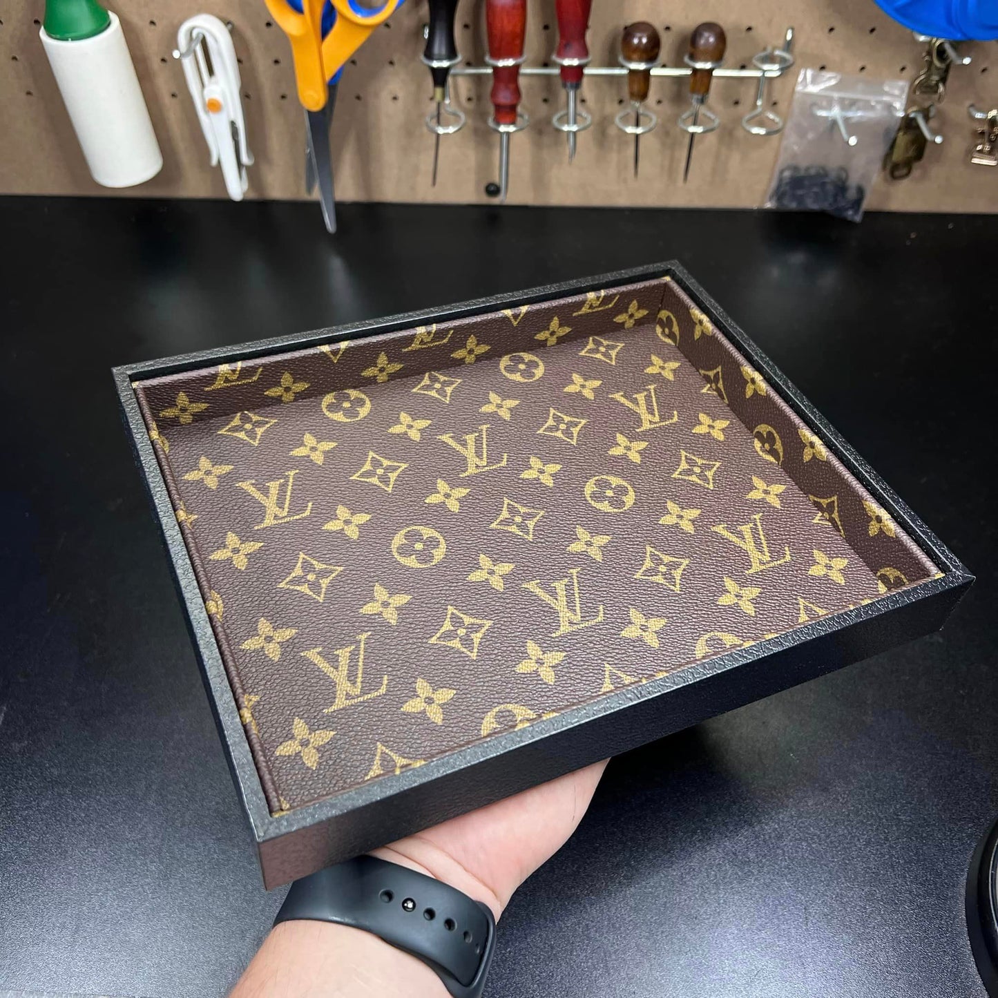 Valet Tray (Brown Monogram)