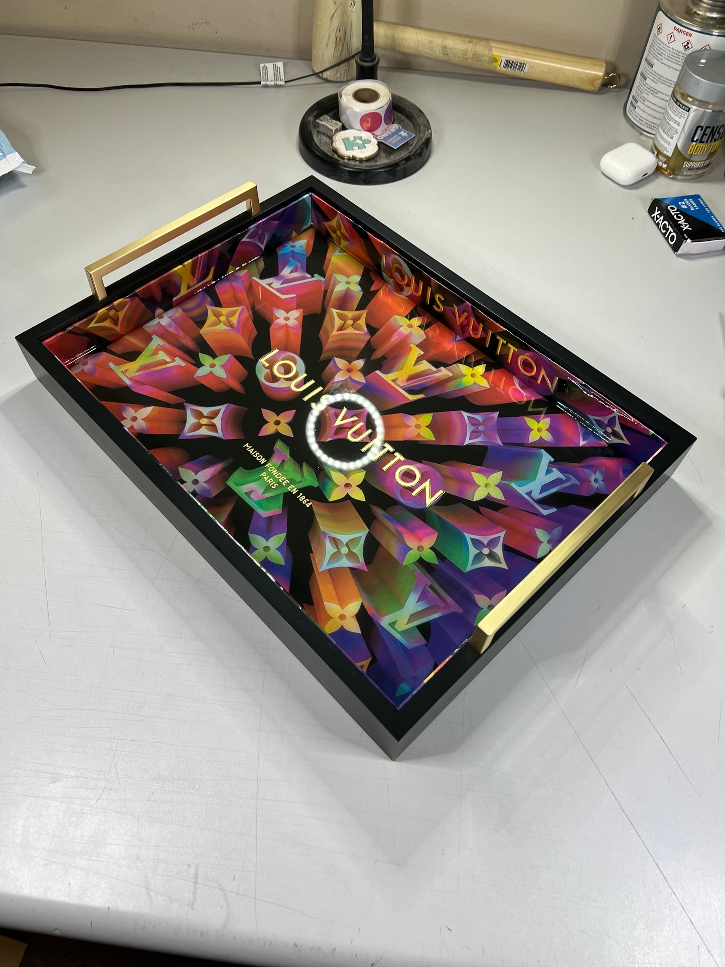 16.25” Tray w Metal Handles